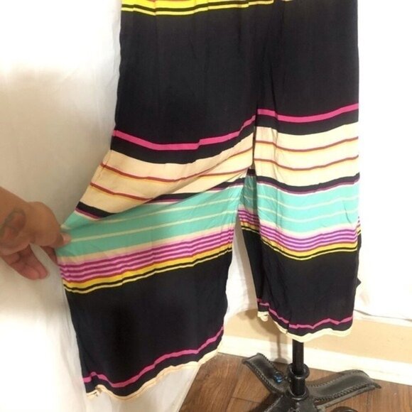 RUSH Jumpsuit Cold Shoulder Romper Multi-color Stripe Colors size Small - Picture 8 of 10